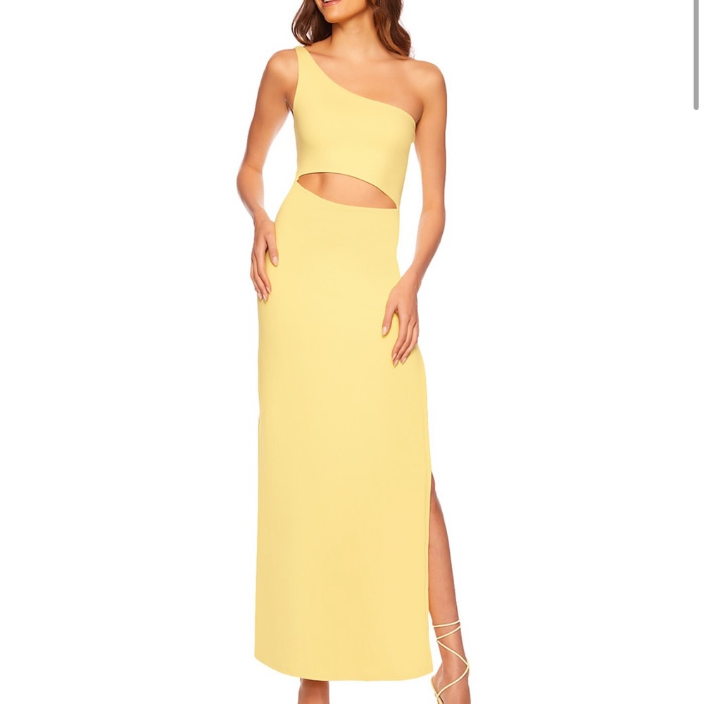 Susana Monaco One Shoulder Cutout Leg Slit Maxi Dress